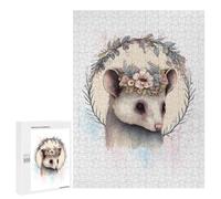 Jigsaws 500 PCS for Adults Cute Watercolor Possum Puzzle for Adults Family Game A Work of Art Unique Birthday And Xmas Gifts 500 PCS