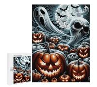 Jigsaws 500 PCS for Adults Halloween Ghosts And Pumpkins Adult Jigsaw Puzzle Brain Teaser Game A Work of Art Fun at Home Activities, 500 PCS