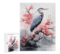 Jigsaws 500 PCS for Adults Heron Watercolor Jigsaw Puzzle Brain Teaser Game Presents for Women Fun Activities at Home 500 PCS