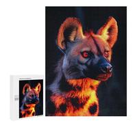 Jigsaws 500 PCS for Adults Hyena Portrait with Red Eyes Adult Jigsaw Puzzle Brain Teaser Game A Work of Art Fun at Home Activities, 500 PCS