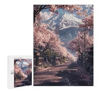 Jigsaws 500 PCS for Adults Japanese Road Sakura Tree Adult Jigsaw Puzzle Relax Games Perfect Decoration Christmas Birthday Gifts 500 PCS