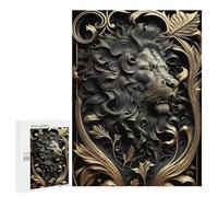 Jigsaws 500 PCS for Adults Lion Lord Golden Art Deco Puzzles for Adults Hands-on Game Presents for Women Fun Activities at Home 500 PCS