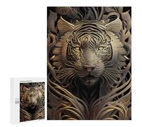 Jigsaws 500 PCS for Adults Mighty Golden Tiger Puzzles for Adults Hands-on Game Presents for Women Fun Activities at Home 500 PCS