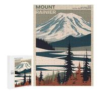 Jigsaws 500 PCS for Adults Mount Rainier National Prk Adult Jigsaw Puzzle Brain Teaser Game A Work of Art Fun at Home Activities, 500 PCS