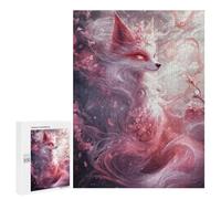 Jigsaws 500 PCS for Adults Mystical Fox with Cherry Blossoms Adult Jigsaw Puzzle Brain Teaser Game A Work of Art Fun at Home Activities, 500 PCS