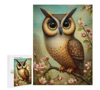 Jigsaws 500 PCS for Adults Owl Perched on Flowering Branch Puzzle for Adults Family Game A Work of Art Unique Birthday And Xmas Gifts 500 PCS