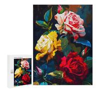 Jigsaws 500 PCS for Adults Pink Red Yellow Roses Jigsaws for Adults Toy Wall Decor Birthday Present Unique Birthday And Xmas Gifts 500 PCS
