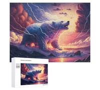 Jigsaws 500 PCS for Adults Polar Bear Lightning Storm-4 Jigsaw Puzzle Brain Teaser Game Presents for Women Fun Activities at Home 500 PCS