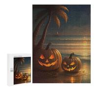 Jigsaws 500 PCS for Adults Pumpkins on Tropical Beach Adult Jigsaw Puzzle Brain Teaser Game A Work of Art Fun at Home Activities, 500 PCS