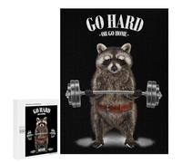 Jigsaws 500 PCS for Adults Raccoon Weightlifting Jigsaws for Adults Toy Wall Decor Birthday Present Unique Birthday And Xmas Gifts 500 PCS