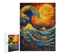 Jigsaws 500 PCS for Adults Starry Night Wave Japan Jigsaws for Adults Toy Wall Decor Birthday Present Unique Birthday And Xmas Gifts 500 PCS