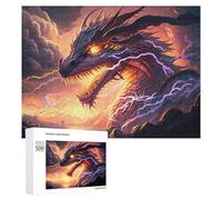 Jigsaws 500 PCS for Adults Thunder Dragon Unleashed Jigsaw Puzzle Brain Teaser Game Presents for Women Fun Activities at Home 500 PCS