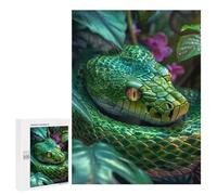 Jigsaws 500 PCS for Adults Tropical Green Snake Jigsaws for Adults Toy Wall Decor Birthday Present Unique Birthday And Xmas Gifts 500 PCS