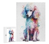 Jigsaws 500 PCS for Adults Watercolor Poodle Painting Puzzles for Adults Hands-on Game Presents for Women Fun Activities at Home 500 PCS