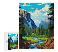 Jigsaws 500 PCS for Adults Yosemite River Pixel Art Jigsaws for Adults Toy Wall Decor Birthday Present Unique Birthday And Xmas Gifts 500 PCS