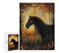 Jigsaws 500 PCS for Teenagerss Autumn Horse Jigsaw Puzzle Brain Teaser Game Stress Reliever Challenging To Complete 500 PCS
