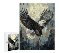 Jigsaws 500 PCS for Teenagerss Bald Eagle in Flight Dynamic Impasto Art Puzzles for Adults Hands-on Game Birthday Present Birthday Present, Gifts, 500 PCS