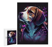 Jigsaws 500 PCS for Teenagerss Beagle Colorful Dog Jigsaw Puzzle Brain Teaser Game Stress Reliever Challenging To Complete 500 PCS