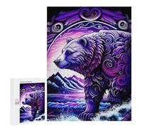 Jigsaws 500 PCS for Teenagerss Bear Floral Design Jigsaw Puzzle Brain Teaser Game Stress Reliever Challenging To Complete 500 PCS
