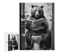 Jigsaws 500 PCS for Teenagerss Bear Toilet Funny Bathroom Puzzles for Adults Hands-on Game Birthday Present Birthday Present, Gifts, 500 PCS