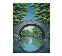 Jigsaws 500 PCS for Teenagerss Bridge River Painting Jigsaw for Adults Brain Teaser Game Analysis And Logic Gifts for Friends And Family 500 PCS
