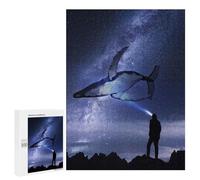 Jigsaws 500 PCS for Teenagerss Celestial Whale Jigsaw Puzzle Brain Teaser Game Stress Reliever Challenging To Complete 500 PCS