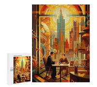 Jigsaws 500 PCS for Teenagerss Cityscape Meeting Jigsaws for Adults Brain Teaser Game Birthday Present Challenging To Complete 500 PCS