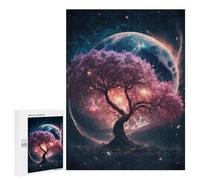 Jigsaws 500 PCS for Teenagerss Cosmic Sakura Tree Puzzles for Adults Hands-on Game Birthday Present Birthday Present, Gifts, 500 PCS
