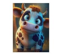 Jigsaws 500 PCS for Teenagerss Curly-Horned Cow Character Design Jigsaw for Adults Brain Teaser Game Analysis And Logic Gifts for Friends And Family 500 PCS