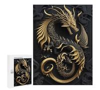 Jigsaws 500 PCS for Teenagerss Emperor Dragon Flame Jigsaw for Adults Anti-Stress Toys Pattern Assembly Birthday Present, Gifts, 500 PCS