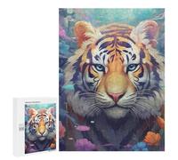 Jigsaws 500 PCS for Teenagerss Enchanted Tiger Portrait -6 Jigsaws for Adults Brain Teaser Game Birthday Present Challenging To Complete 500 PCS