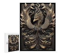 Jigsaws 500 PCS for Teenagerss Epic Golden Phoenix Jigsaw for Adults Anti-Stress Toys Pattern Assembly Birthday Present, Gifts, 500 PCS