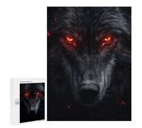 Jigsaws 500 PCS for Teenagerss Evil Black Wolf Portrait Jigsaw Puzzle Brain Teaser Game Stress Reliever Challenging To Complete 500 PCS