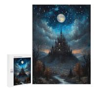 Jigsaws 500 PCS for Teenagerss Fantasy Castle Under Moonlight Puzzles for Adults Hands-on Game Birthday Present Birthday Present, Gifts, 500 PCS