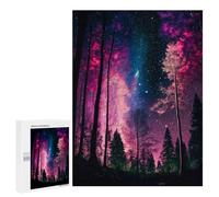 Jigsaws 500 PCS for Teenagerss Galactic Forest Glow Jigsaws for Adults Brain Teaser Game Birthday Present Challenging To Complete 500 PCS