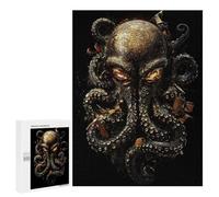 Jigsaws 500 PCS for Teenagerss Golden Octopus Art Jigsaw Puzzle Brain Teaser Game Stress Reliever Challenging To Complete 500 PCS