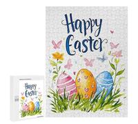 Jigsaws 500 PCS for Teenagerss Happy Easter Wishes Jigsaw Puzzle Brain Teaser Game Stress Reliever Challenging To Complete 500 PCS