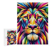 Jigsaws 500 PCS for Teenagerss Lion Wpap Pop Art Puzzles for Adults Hands-on Game Birthday Present Birthday Present, Gifts, 500 PCS
