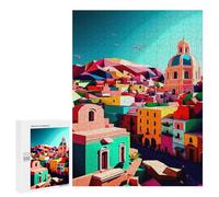 Jigsaws 500 PCS for Teenagerss Mexico City Jigsaws for Adults Brain Teaser Game Birthday Present Challenging To Complete 500 PCS
