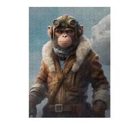 Jigsaws 500 PCS for Teenagerss Monkey As A Pilot Jigsaw for Adults Brain Teaser Game Analysis And Logic Gifts for Friends And Family 500 PCS