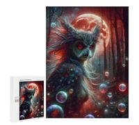 Jigsaws 500 PCS for Teenagerss Mystical Owl Woman in Forest Puzzles for Adults Hands-on Game Birthday Present Birthday Present, Gifts, 500 PCS