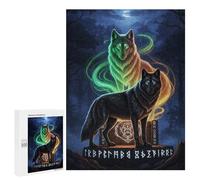 Jigsaws 500 PCS for Teenagerss Mystical Wolves in Enchanted Forest Jigsaw Puzzle Brain Teaser Game Stress Reliever Challenging To Complete 500 PCS