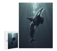 Jigsaws 500 PCS for Teenagerss Ocean Orca Whale Killer Jigsaw Puzzle Brain Teaser Game Stress Reliever Challenging To Complete 500 PCS