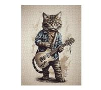 Jigsaws 500 PCS for Teenagerss Rock Meowdy Jigsaw for Adults Brain Teaser Game Analysis And Logic Gifts for Friends And Family 500 PCS