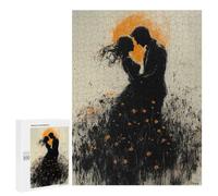 Jigsaws 500 PCS for Teenagerss Romantic Silhouette with Golden Glow And Wildflowers Puzzles for Adults Hands-on Game Birthday Present Birthday Present, Gifts, 500 PCS