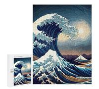 Jigsaws 500 PCS for Teenagerss Sea Wave Japanese Art 4 Puzzles for Adults Hands-on Game Birthday Present Birthday Present, Gifts, 500 PCS