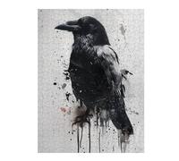 Jigsaws 500 PCS for Teenagerss Splash Watercolor Raven Jigsaw for Adults Brain Teaser Game Analysis And Logic Gifts for Friends And Family 500 PCS
