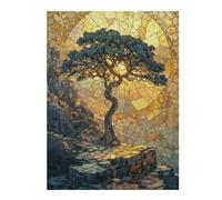 Jigsaws 500 PCS for Teenagerss Stone Mosaic Golden Tree Jigsaw for Adults Brain Teaser Game Analysis And Logic Gifts for Friends And Family 500 PCS