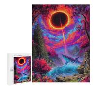 Jigsaws 500 PCS for Teenagerss Surreal Shark Landscape with Eclipse Puzzles for Adults Hands-on Game Birthday Present Birthday Present, Gifts, 500 PCS