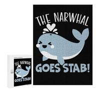 Jigsaws 500 PCS for Teenagerss The Narwhal Goes Stab Jigsaw Puzzle Brain Teaser Game Stress Reliever Challenging To Complete 500 PCS